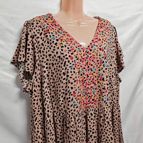 Savanna Jane Embroidered Babydoll Short Tiered Dress Women Size 1X - Picture 2 of 12
